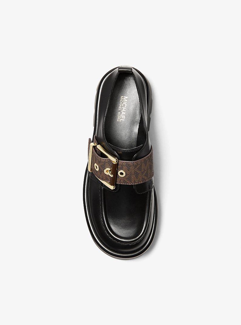 Loafer Colby in pelle con logo in MARRONE/NERO | Michael Kors