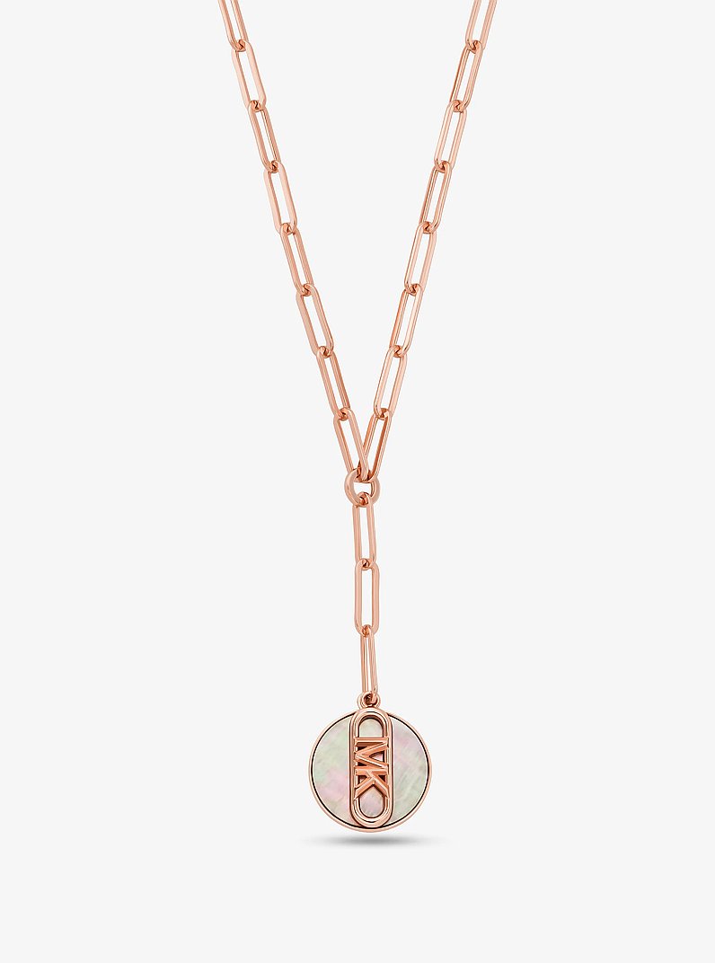 Precious Metal-Plated Brass Empire Chain-Link Necklace in ROSE GOLD | Michael Kors