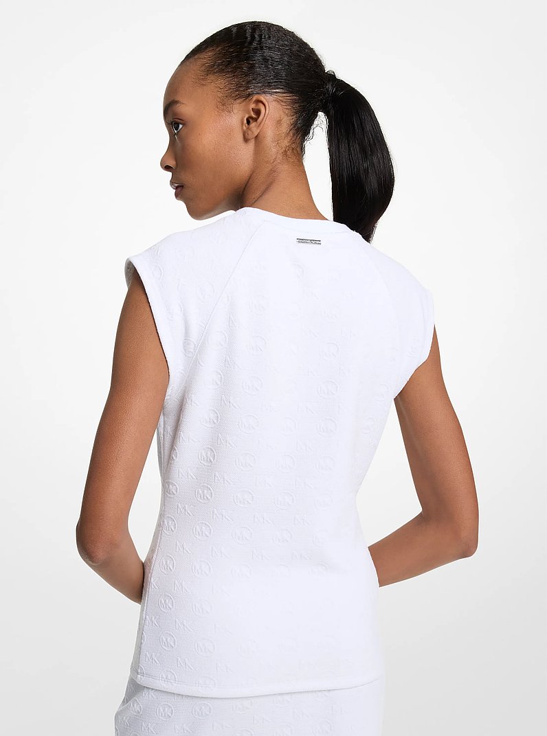 Chemise en jacquard &agrave; logo in BLANC | Michael Kors