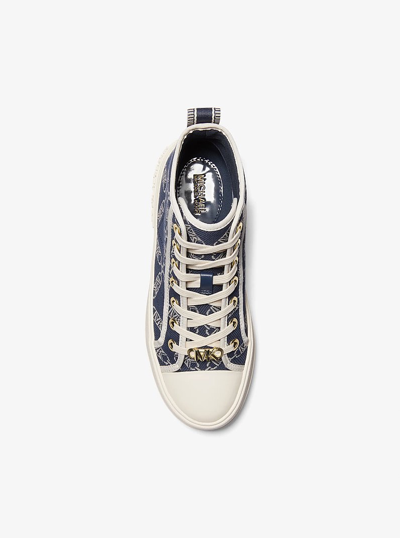 Evy Empire Logo Jacquard High-Top Sneaker in NAVY MULTI | Michael Kors
