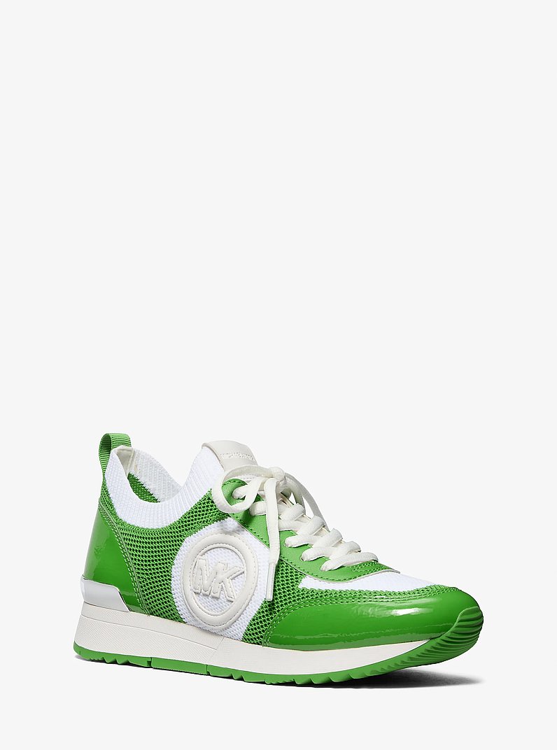 Jenkins Two-Tone Stretch Knit Trainer in JUNGLE | Michael Kors