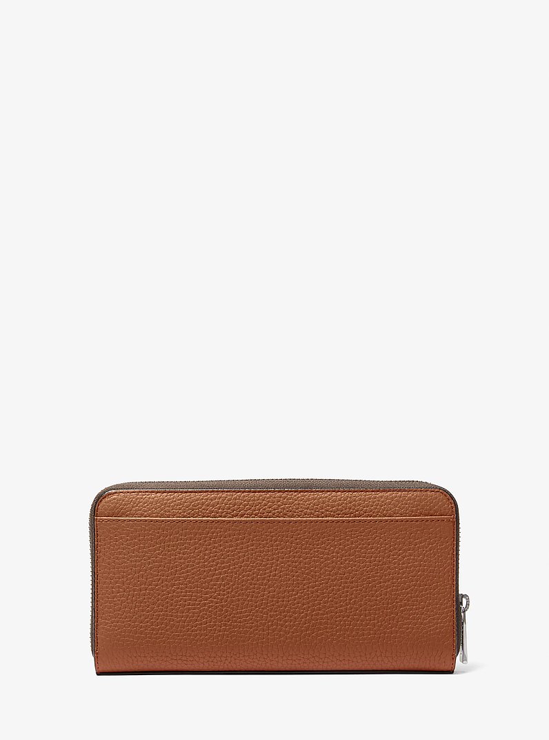 Hudson Pebbled Leather Zip-Around Wallet in LUGGAGE | Michael Kors