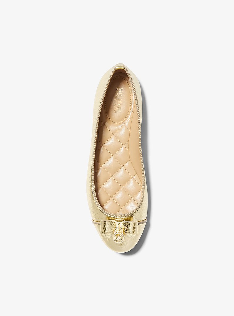 MICHAEL KORS フラットシューズ ゴールド Honey Metallic Leather Ballet Flat | Michael Kors [US]