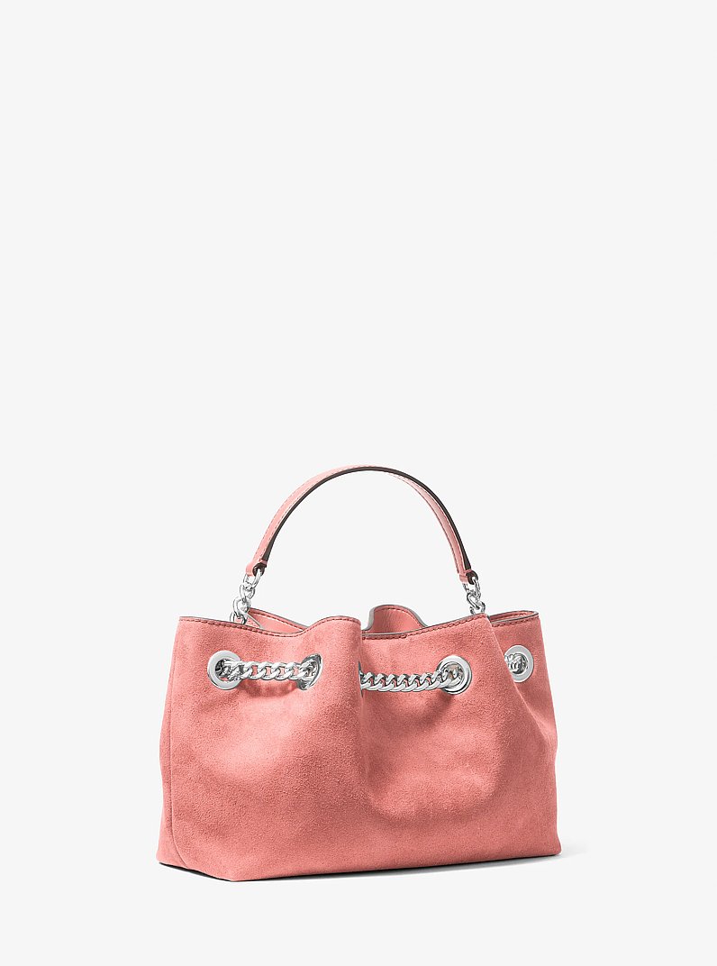 Mina Small Polyester Microsuede Crossbody Bag in SUNSET ROSE | Michael Kors