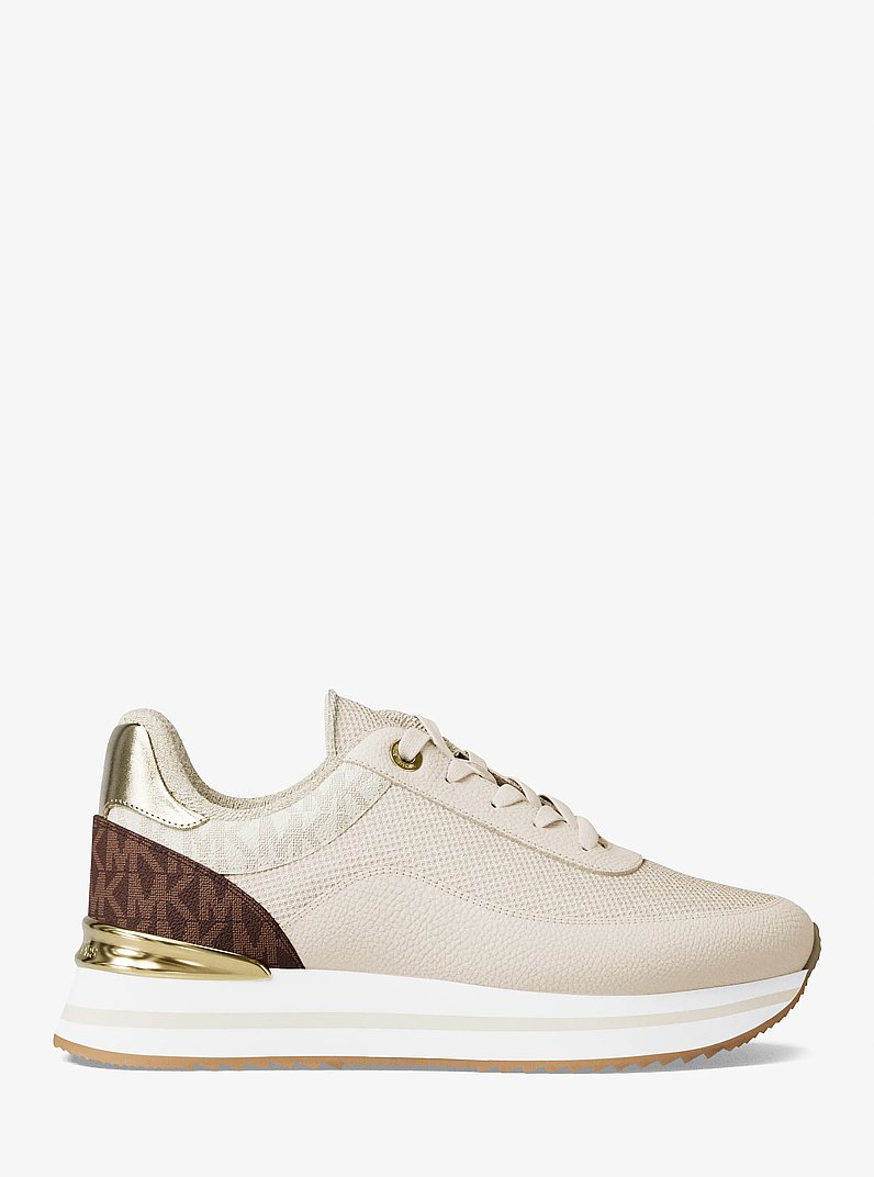Hattie Mixed-Media Trainer in MARR&Oacute;N MULTICOLOR | Michael Kors