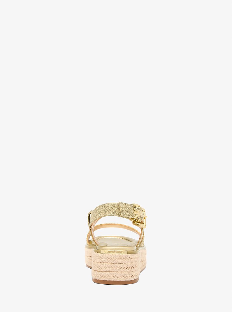 Lynn Glitter Chain Mesh Espadrille Sandal in PALE GOLD | Michael Kors