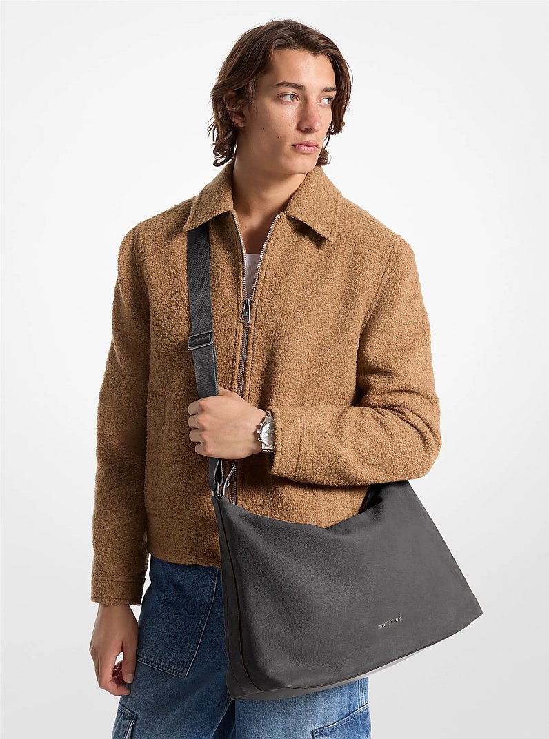 Hudson Nubuck Hobo Bag in SLATE | Michael Kors
