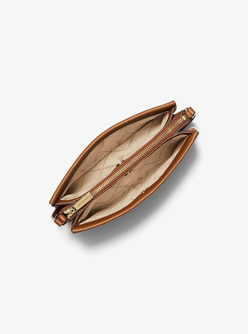 Jet Set Large Pebbled Leather Crossbody Bag in LUGGAGE | Michael Kors