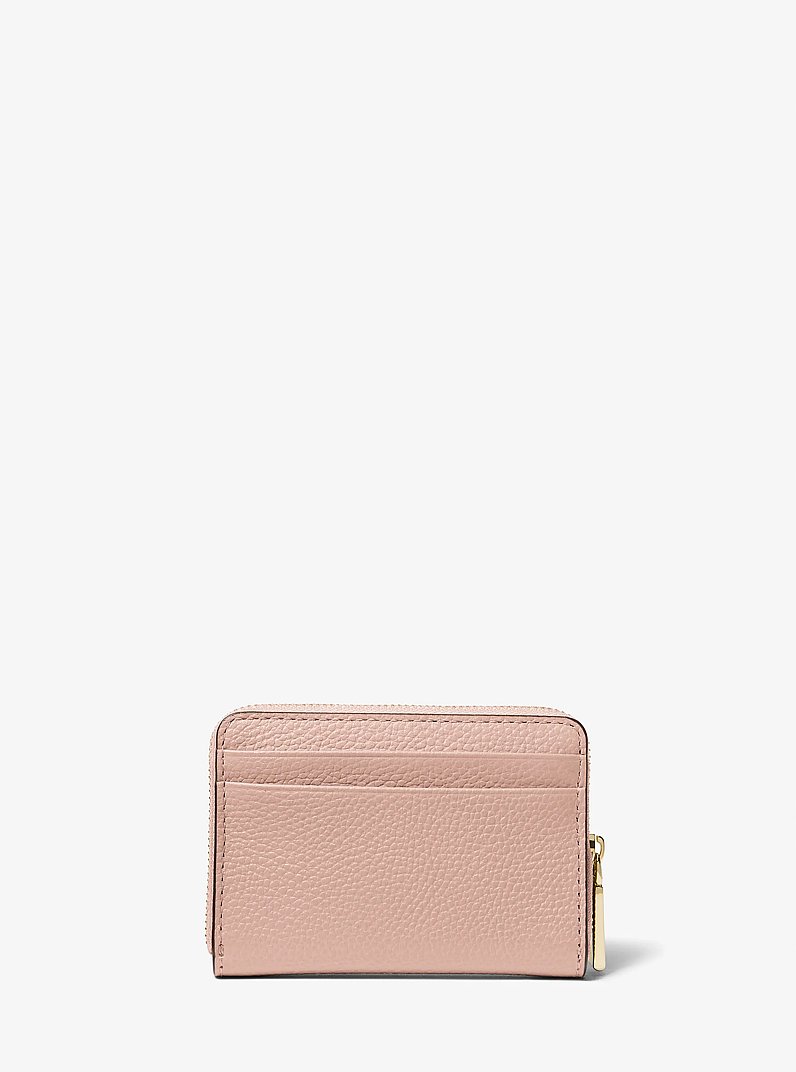 Jet Set Small Pebbled Leather Zip-Around Card Case in SOFT PINK | Michael Kors