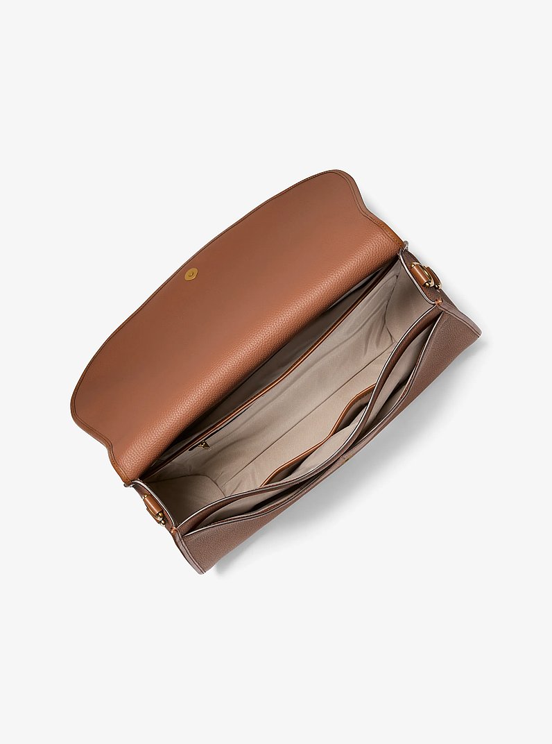 Holmes Extra-Large Pebbled Leather Convertible Messenger Bag in LUGGAGE | Michael Kors