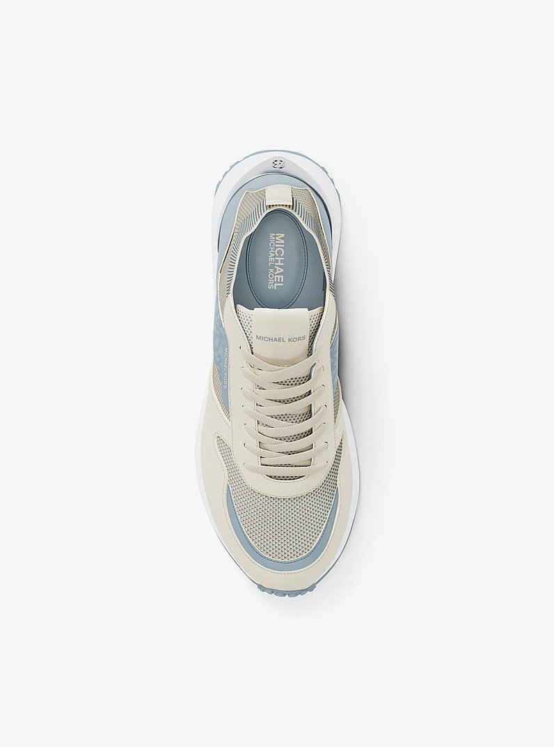 Jesse Mixed-Media Trainer in PALE OCEAN | Michael Kors