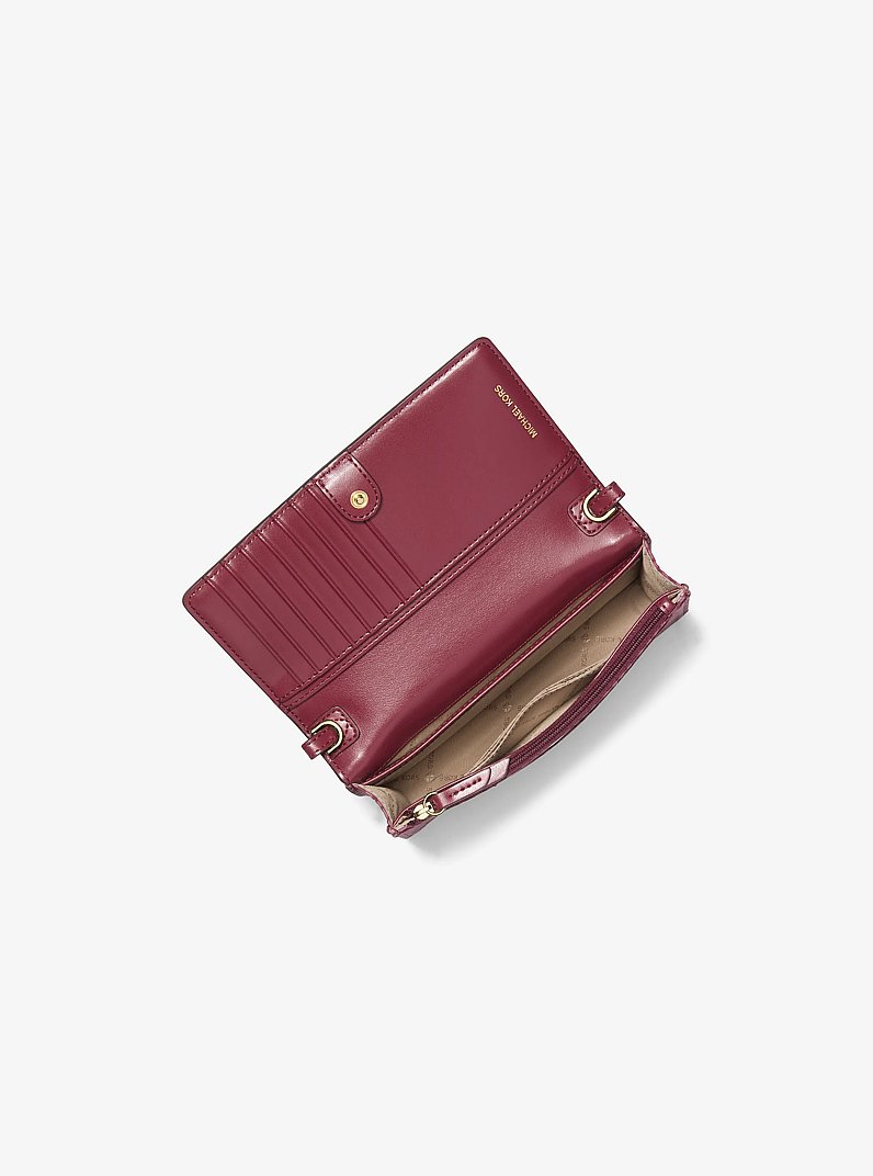 Jet Set Small Logo Print Woven Smartphone Crossbody Bag in MULBERRY | Michael Kors