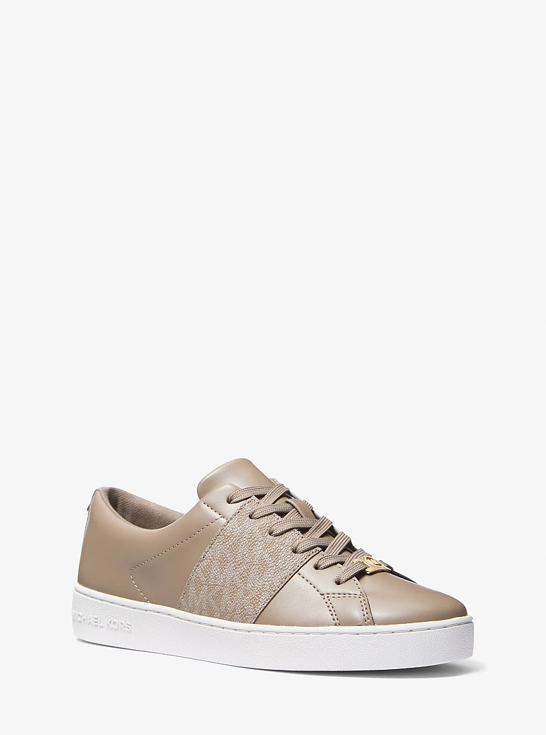 Keaton Signature Logo Stripe Sneaker in BIRCH | Michael Kors