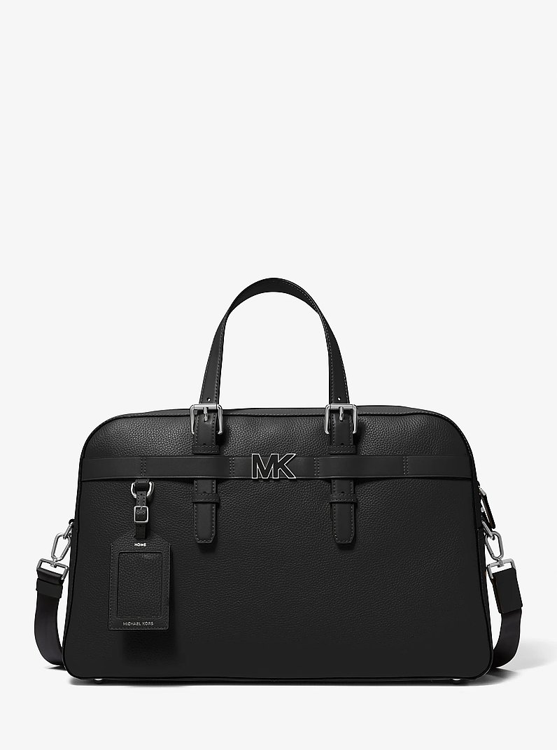 Hudson Pebbled Leather Travel Bag in BLACK | Michael Kors