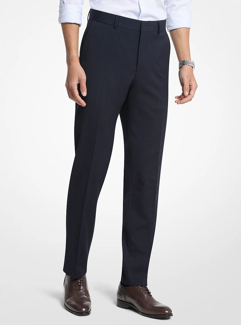 Slim-Fit Dobby Stripe Trousers in NAVY | Michael Kors
