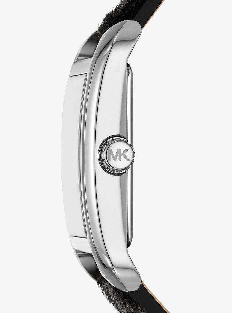 Monroe Leopard Print Calf Hair Watch in BLACK | Michael Kors