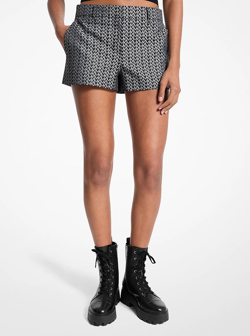 Shorts aus Jacquard mit MK2000-Logomuster in NICKEL | Michael Kors