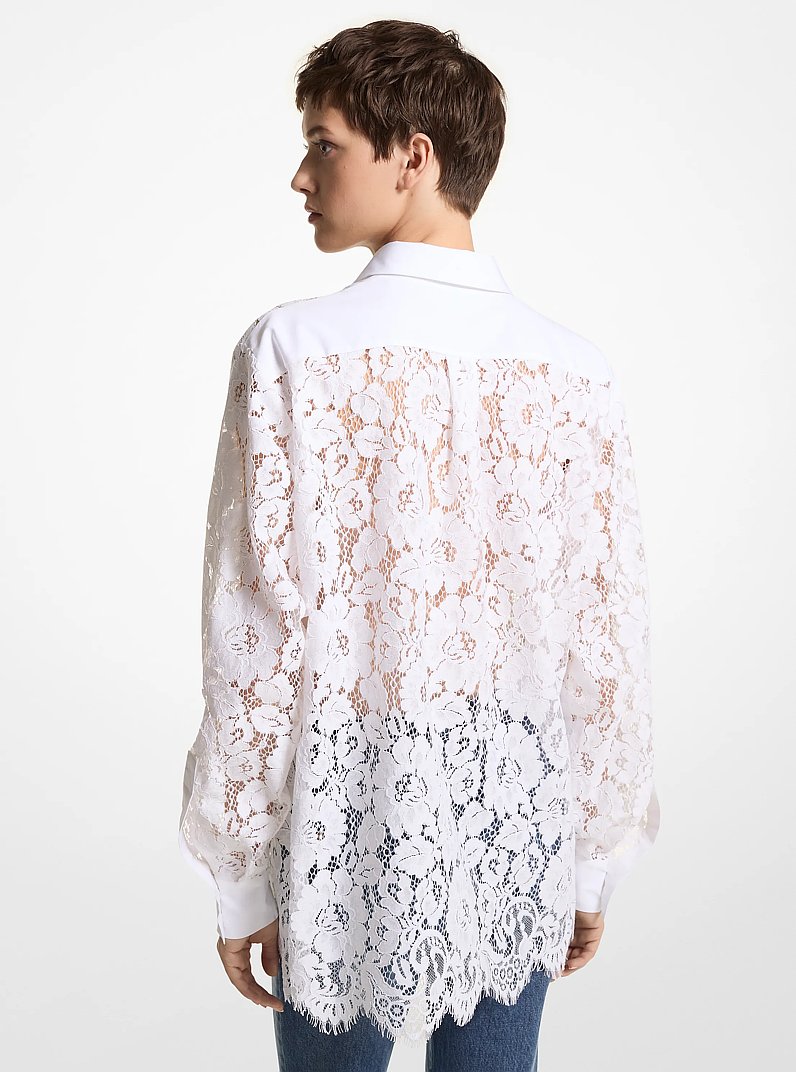Floral Lace Oversized Shirt
