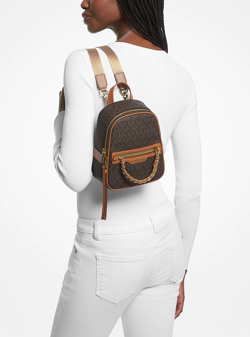 Elliot Extra-Small Logo Backpack in BRN/ACORN | Michael Kors