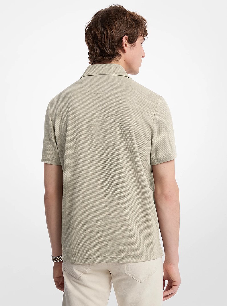 Stretch Cotton Polo Shirt in STONE | Michael Kors