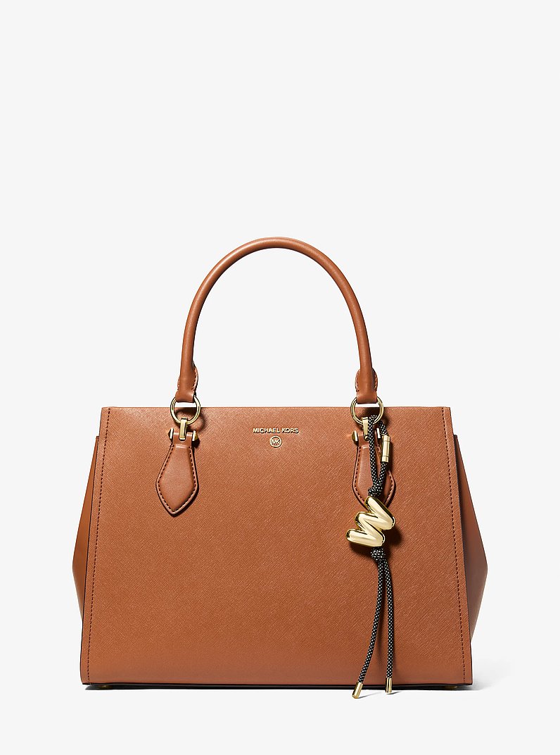 Initial Gold-Tone and Speckled Cord Bag Charm in 18K GOLD | Michael Kors