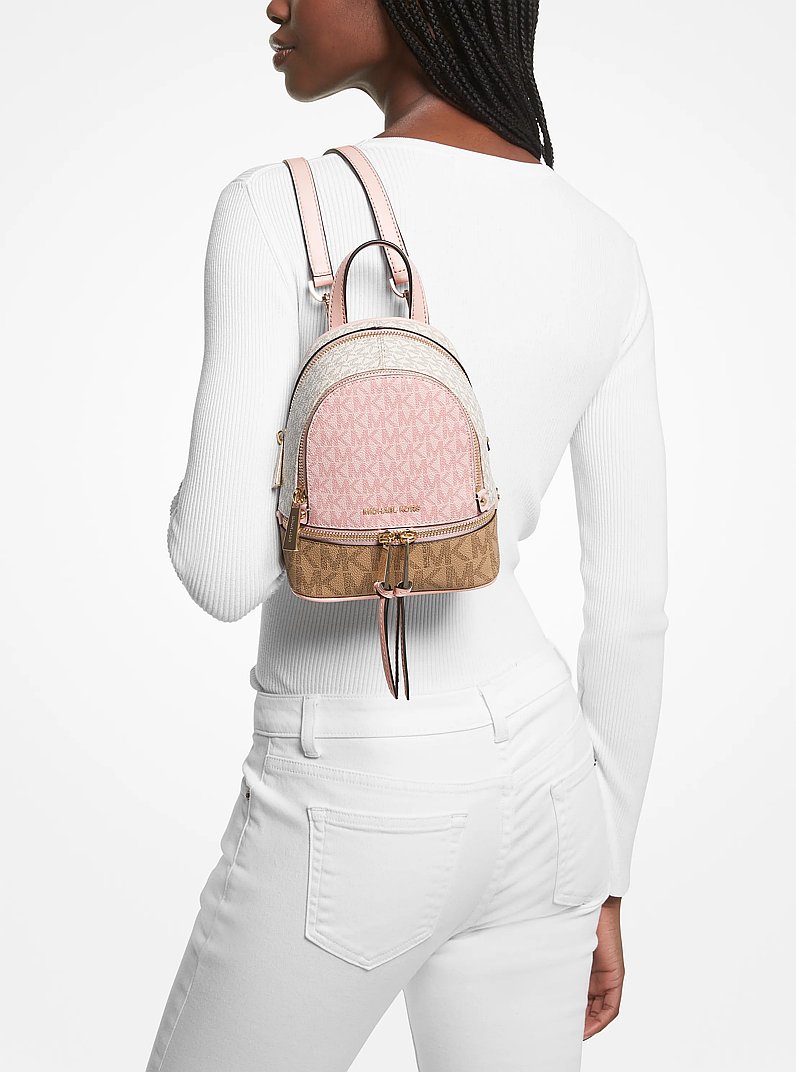 Rhea Mini Color-Block Logo Backpack