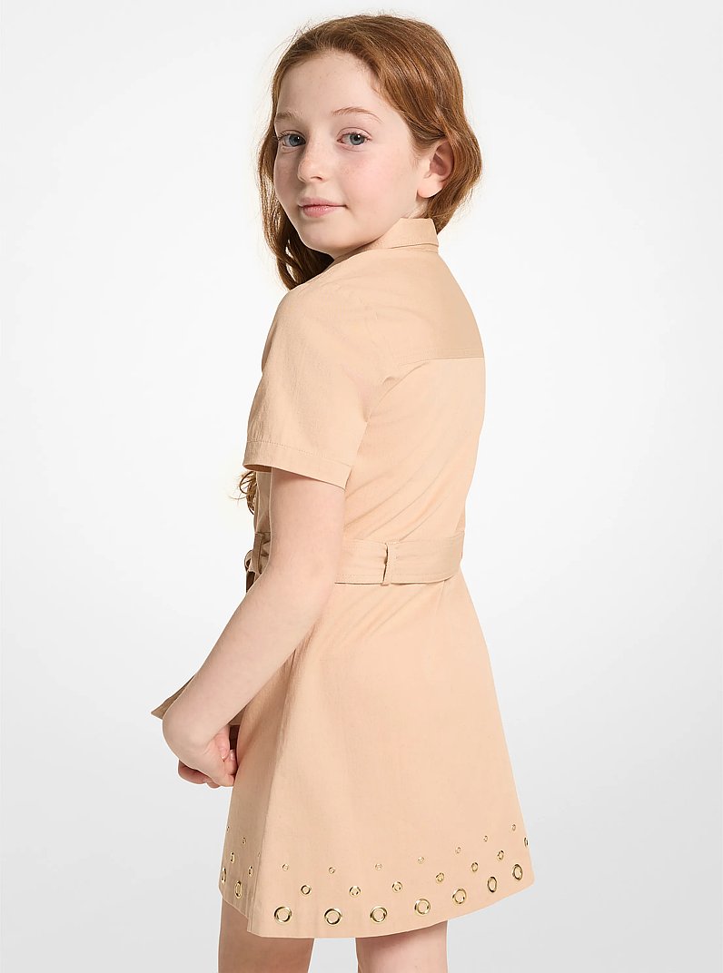 Robe chemisier en serg&eacute; de coton &agrave; ceinture in POIL DE CHAMEAU | Michael Kors