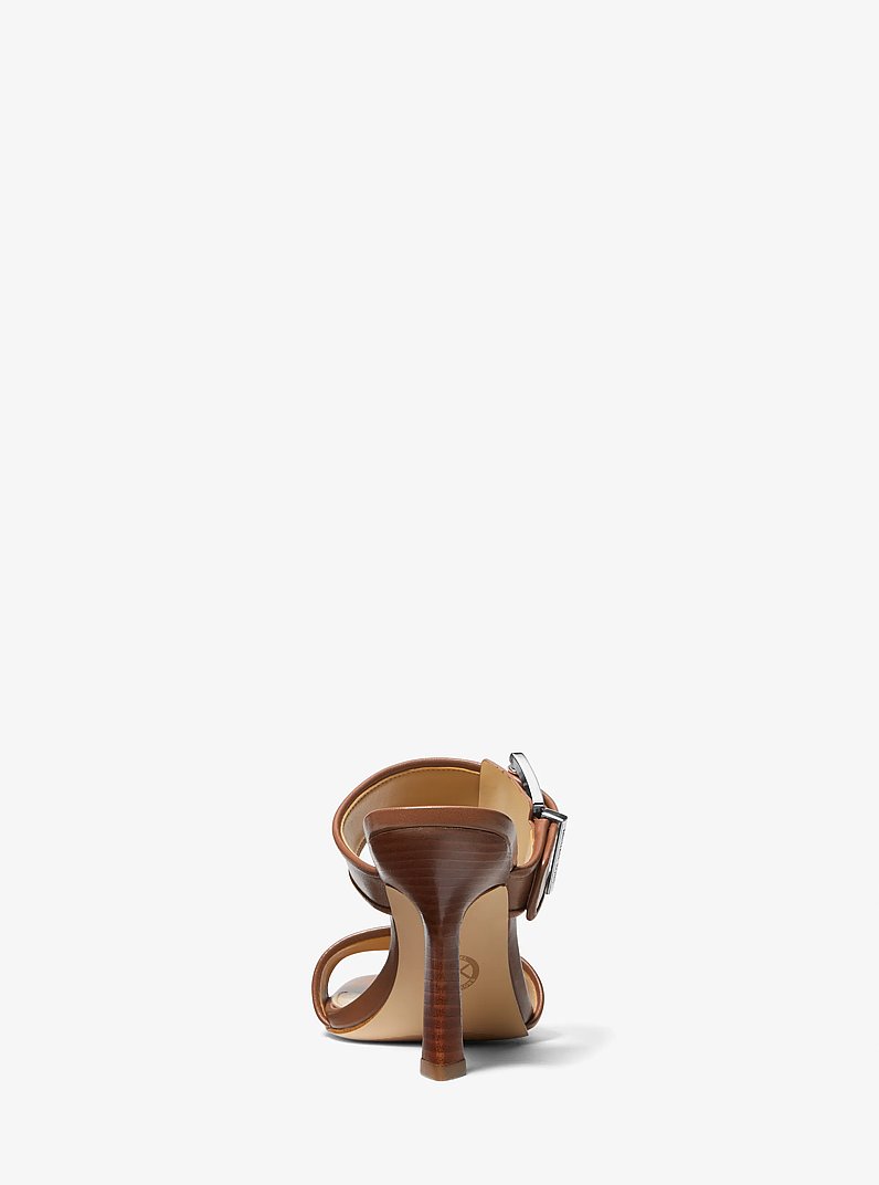 Colby Leather Sandal in LUGGAGE | Michael Kors