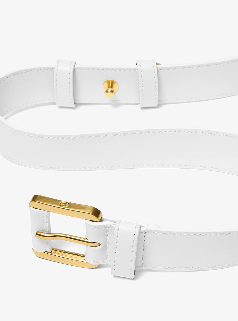 Kaitlin Leather Trouser Belt in OPTIC WHITE | Michael Kors