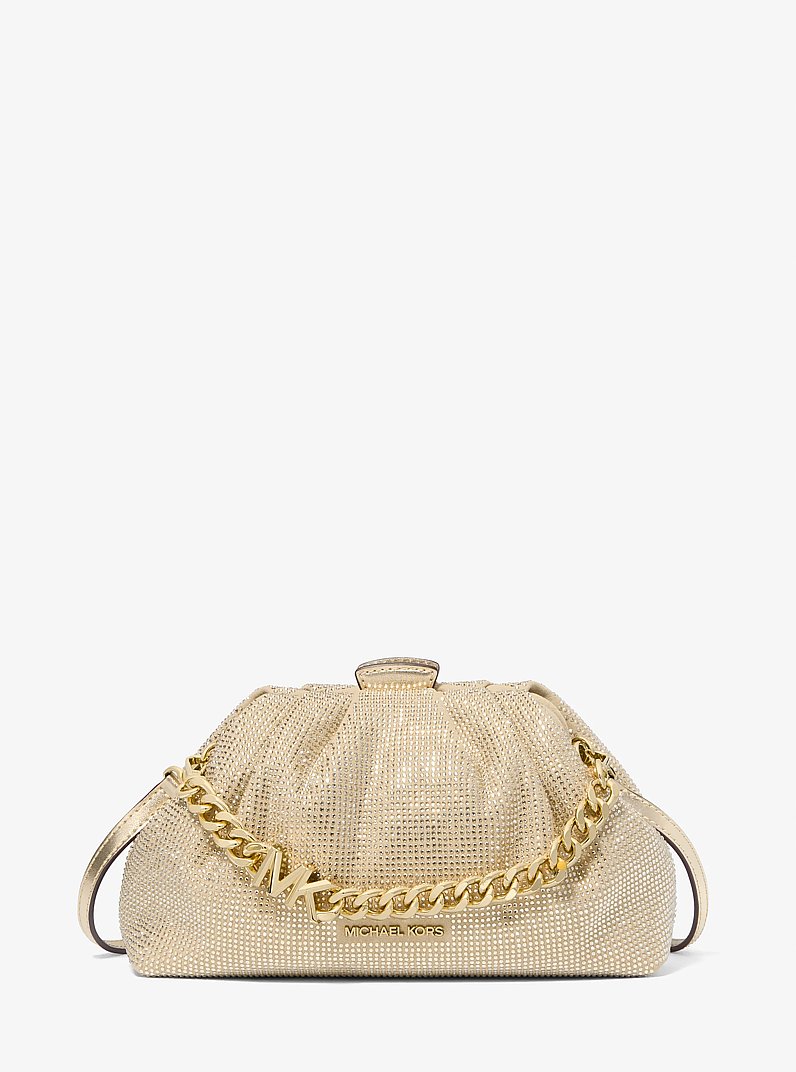 【新品】マイケルコース バッグ ショルダーバッグ MICHAEL KORS ノラ スモール クリスタル ウォッシュドデニム チェーン クラッチ 3WAY 斜め掛け 35T4S7NC0C BLACK (ブラック) アウトレット レディース nola small crystal embellished washed denim crossbody bag Nola Small Crystal Embellished Washed Denim Crossbody Bag