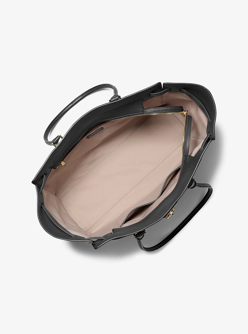 Hamilton Moderne Large Leather Tote Bag in BLACK | Michael Kors