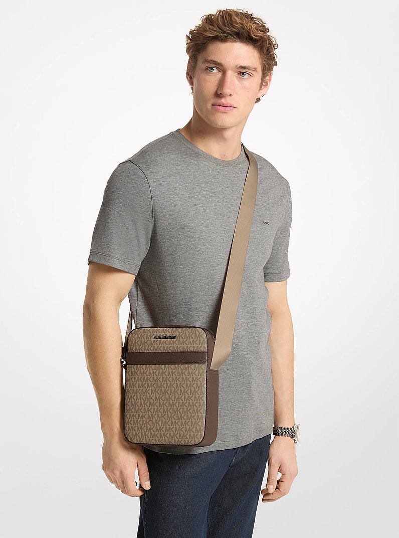 Cooper Signature Logo Flight Bag in CAMEL | Michael Kors