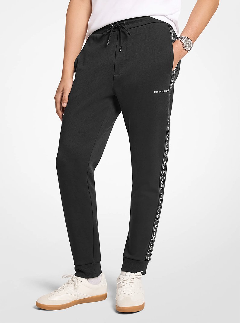 Joggers en mezcla de algod&oacute;n con cinta con logotipo in NEGRO | Michael Kors
