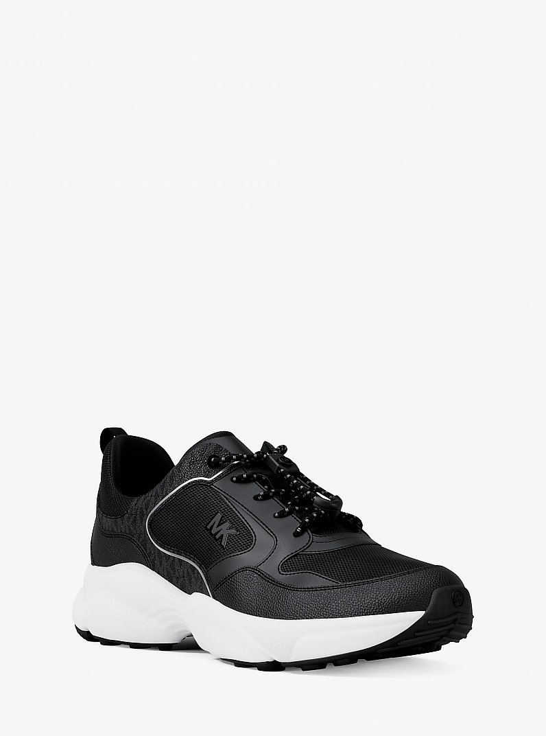 Jett Mixed-Media Trainer in BLACK | Michael Kors