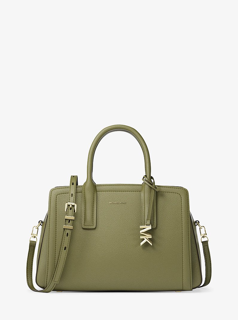 Laila Medium Leather Satchel in PISTACHIO | Michael Kors [US]