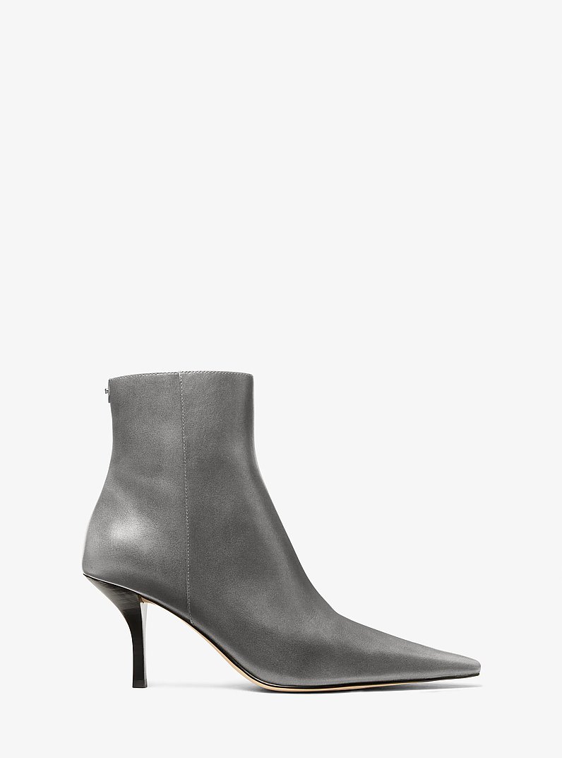 Selina Burnished Leather Ankle Boot in STORM | Michael Kors