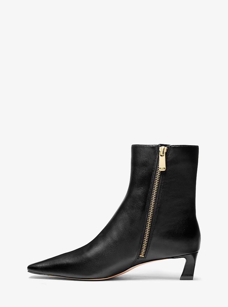 Cosmo Leather Kitten Boot in BLACK | Michael Kors