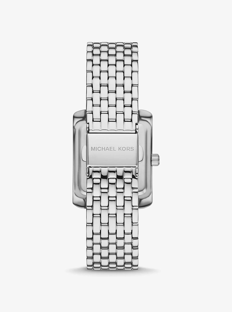 Petite Emery Pav&eacute; Silver-Tone Watch in SILVER | Michael Kors