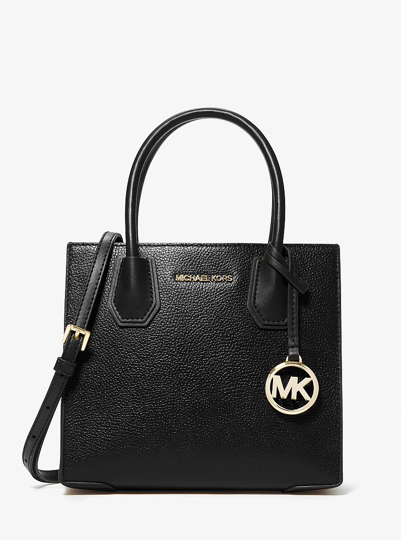 Mercer Medium Pebbled Leather Crossbody Bag in BLACK | Michael Kors