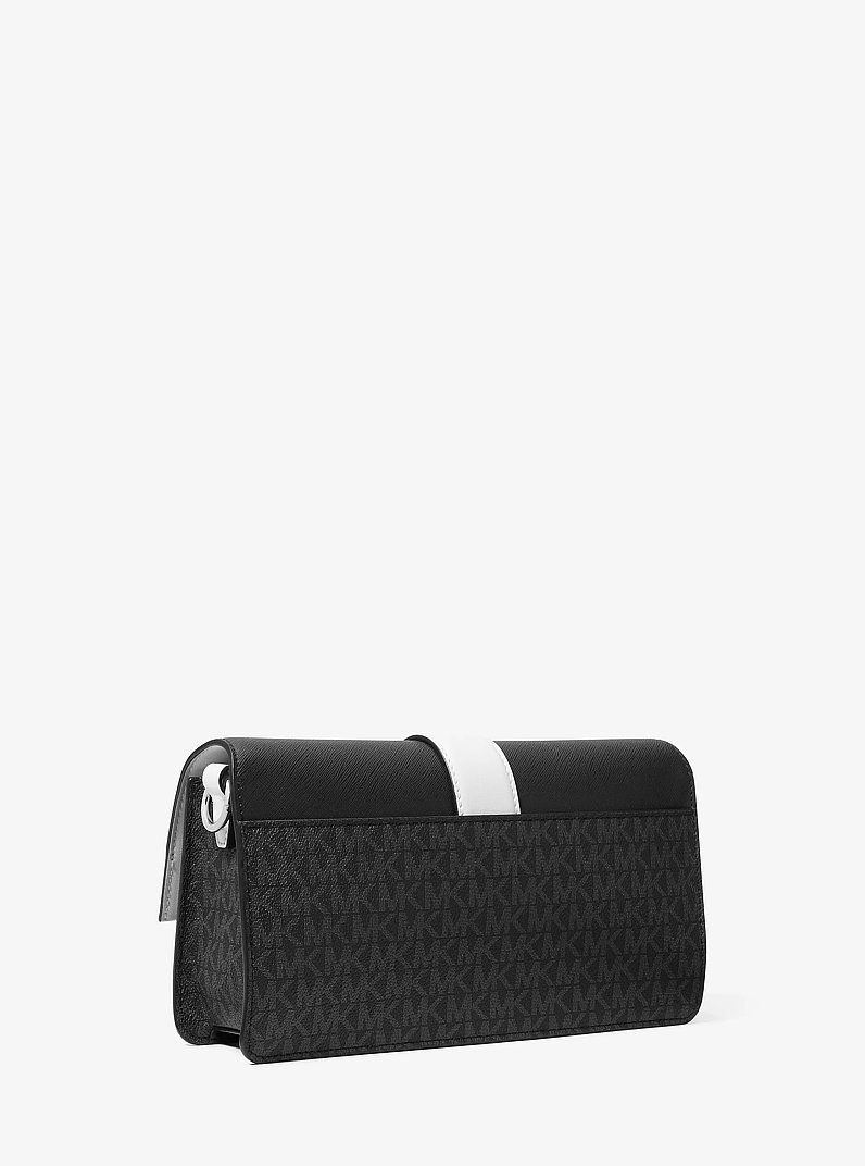 Greenwich Medium Signature Logo Convertible Shoulder Bag in BLACK COMBO | Michael Kors