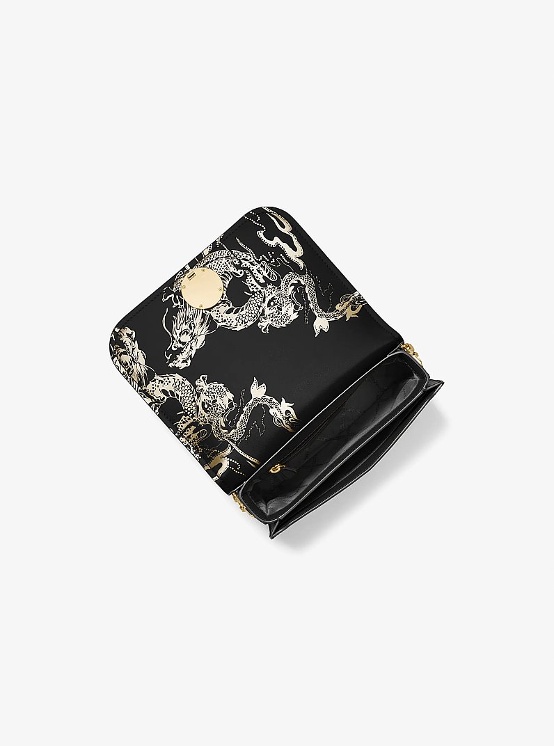 Delancey Medium Leather Messenger Bag in BLACK | Michael Kors