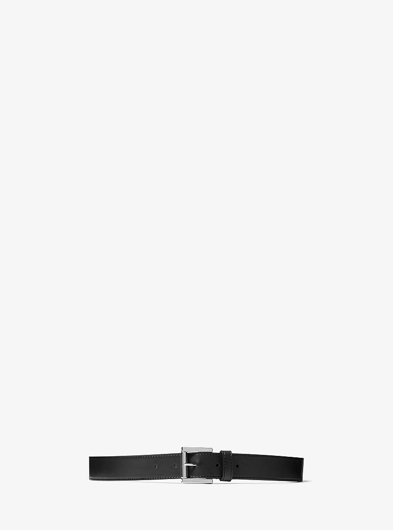 Leather Trouser Belt in BLACK | Michael Kors