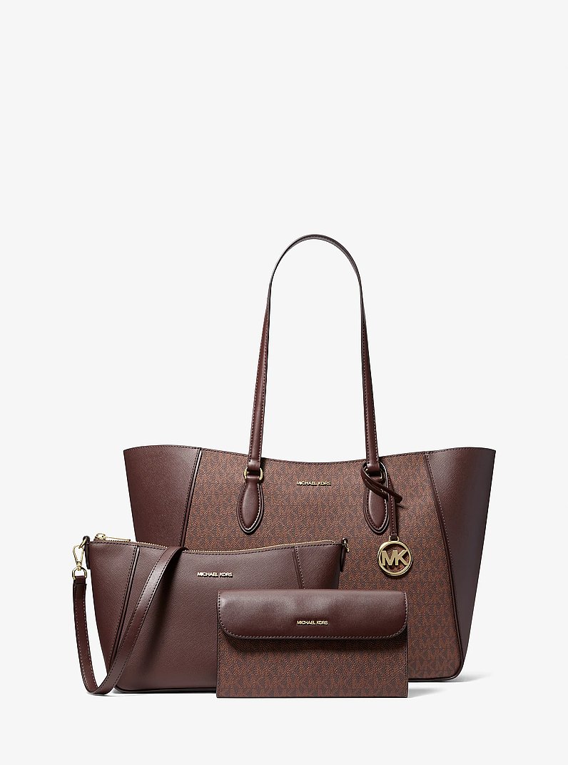Bolso tote Jet Set Travel grande 3 en 1 con logotipo exclusivo in NUEZ MOSCADA | Michael Kors