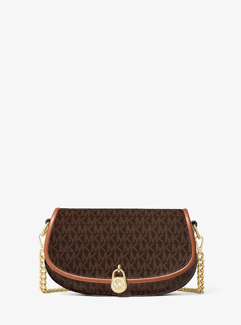Mila Small Signature Logo Crossbody Bag in VANILLA - Sale