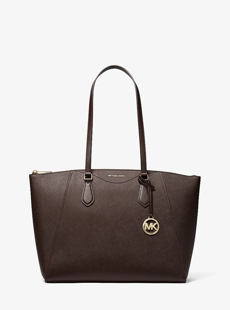Borsa tote Lorita grande in pelle Saffiano in CIOCCOLATO | Michael Kors