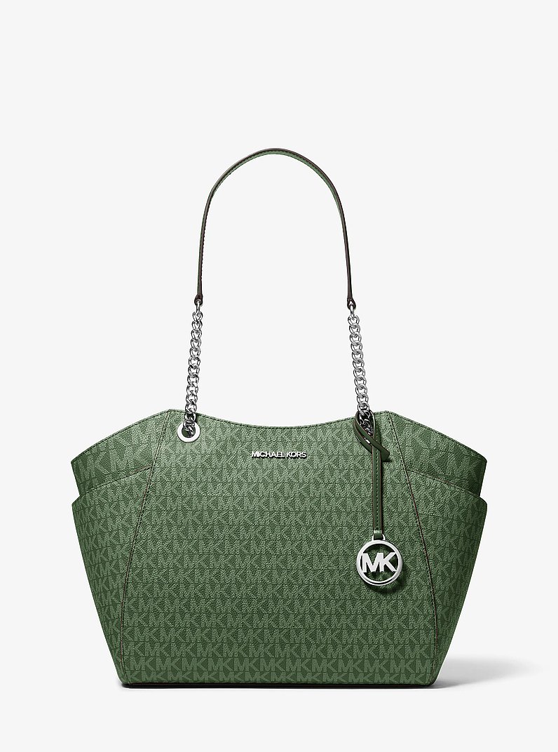 Grand sac &agrave; &eacute;paule Jet Set &agrave; logo Signature in VERT AMAZONE | Michael Kors