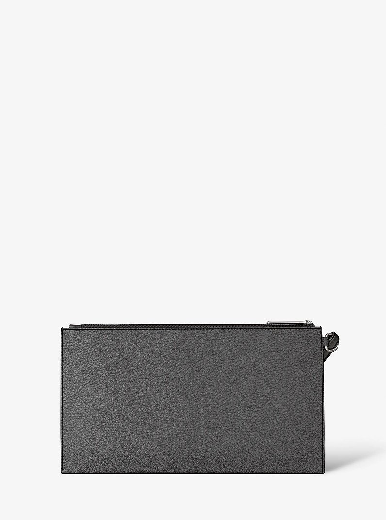 Jet Set Large Studded Pebbled Leather Wristlet in BLACK | Michael Kors