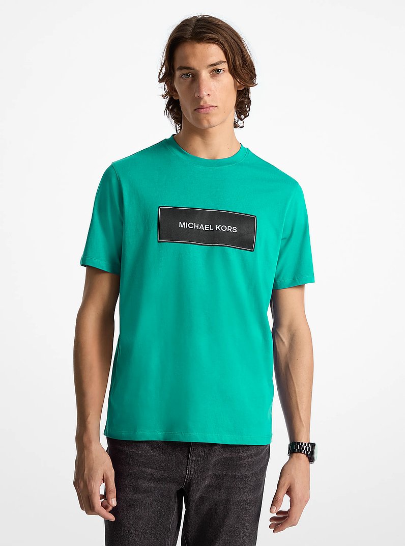Logo Cotton T-Shirt in GRASS GREEN | Michael Kors
