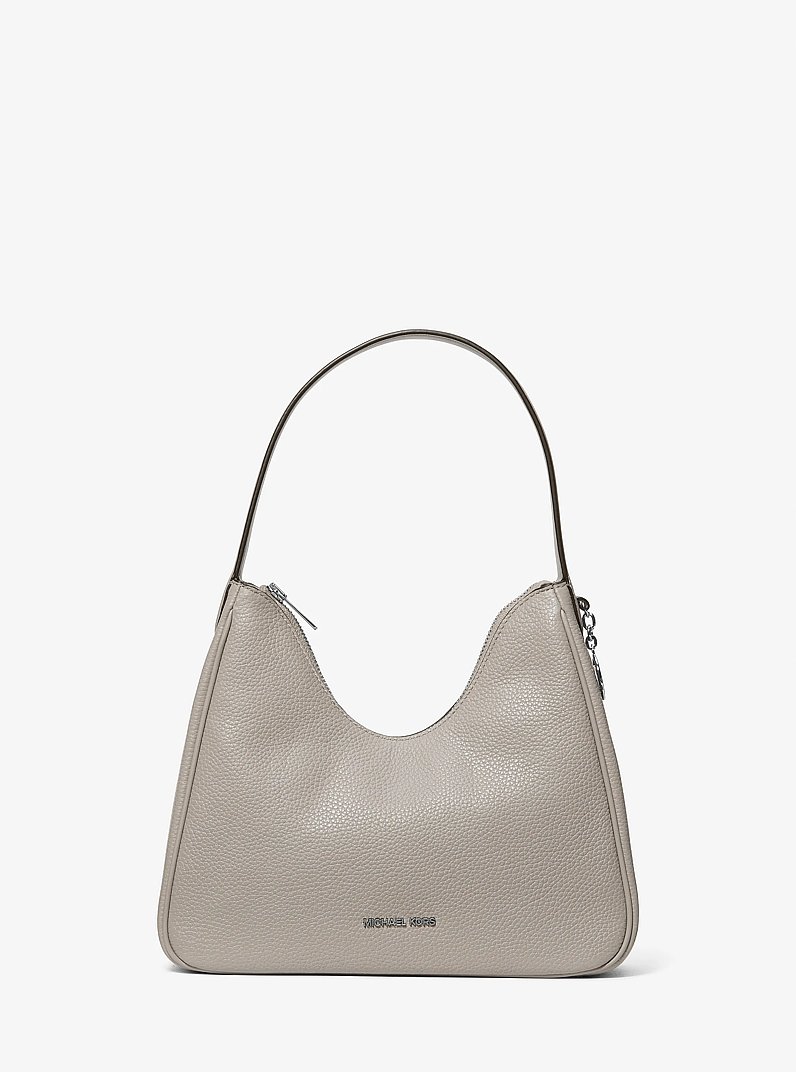 Petit sac &agrave; &eacute;paule boh&egrave;me Nayla en cuir grain&eacute; in GRIS PERLE | Michael Kors