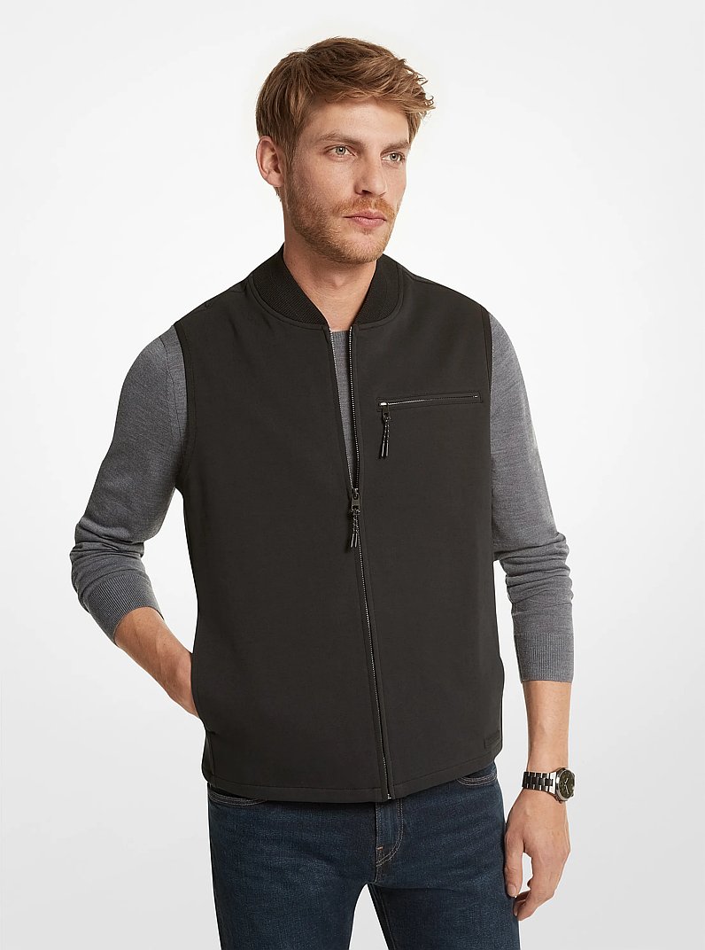 Cotton Blend Vest in BLACK | Michael Kors
